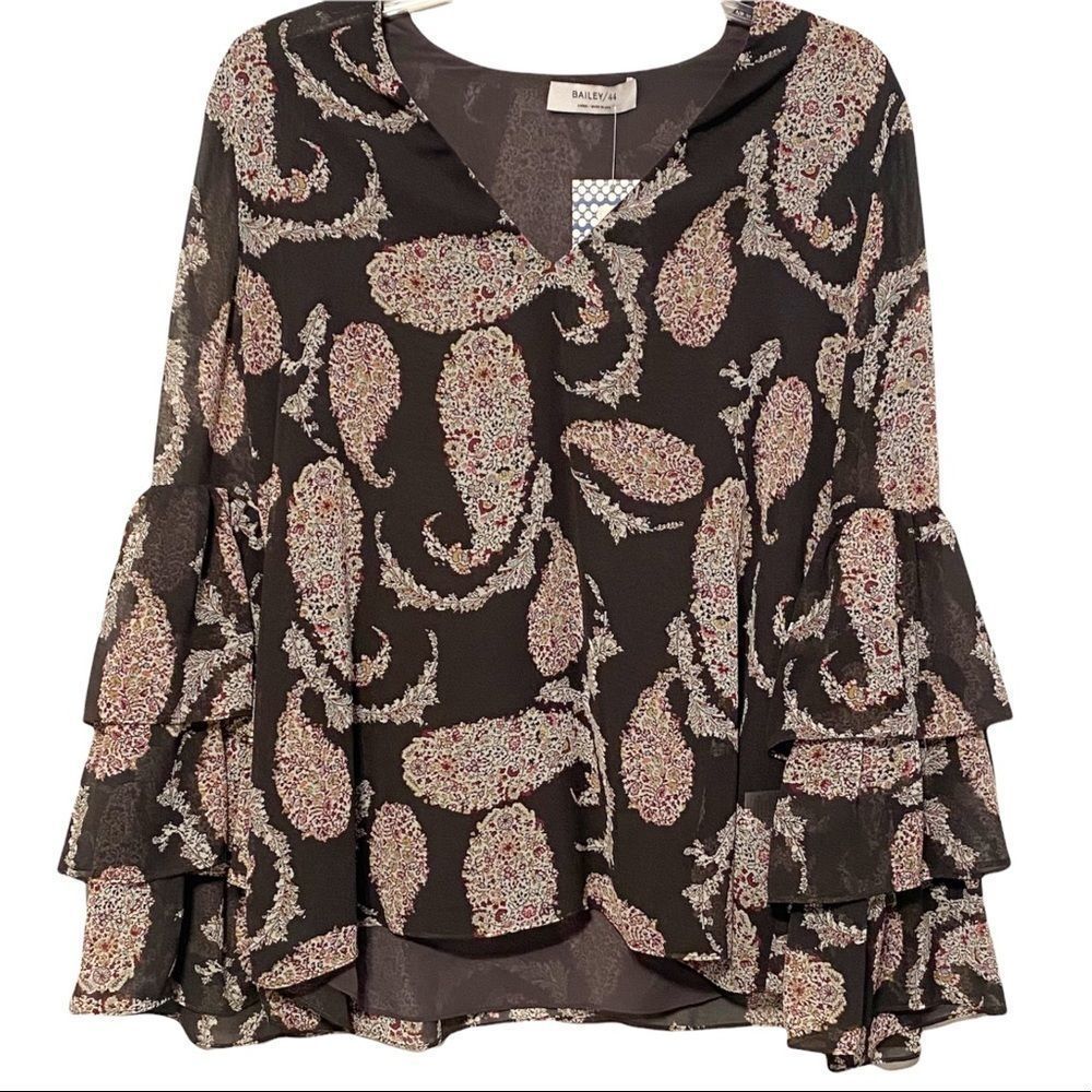 NWT Bailey 44 Size L Billing Ruffle Blouse